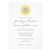 Elegant Sunflower Wedding Custom Invitations