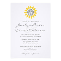 Elegant Sunflower Wedding Custom Invitations