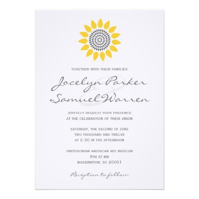 Elegant Sunflower Wedding Custom Invitations