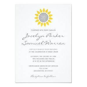 Elegant Sunflower Wedding 5x7 Paper Invitation Card