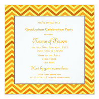 Elegant sunny golden chevron graduation party custom invitations
