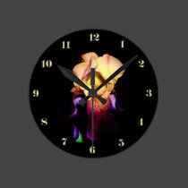 Elegant Sunset Iris Collection Wall Clock wall clocks