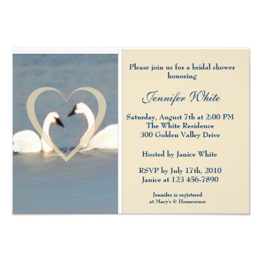 Elegant Swans Bridal Shower Invitation