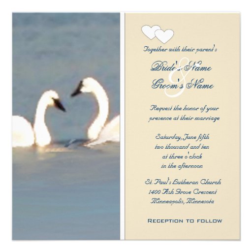 Elegant Swans Wedding Invitation