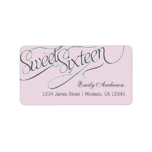 Elegant Sweet 16 Address Label in Pale Pink