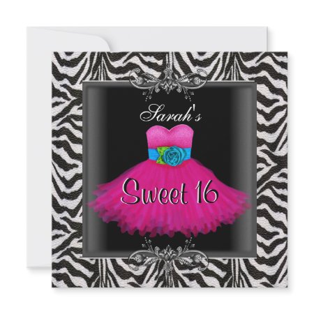 Zebra Birthday Cakes on Birthday  Sweet 16 Birthday Invitations