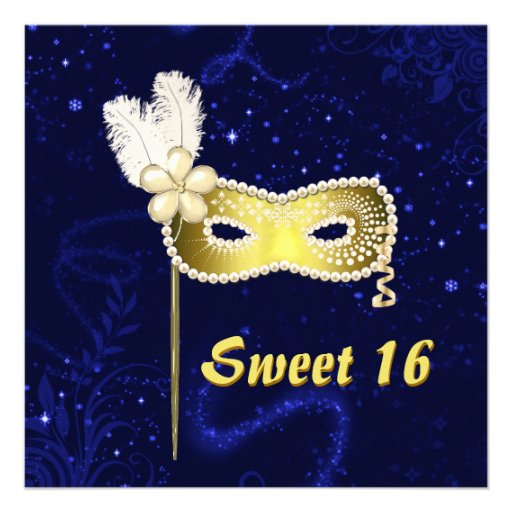 Elegant Sweet 16 Masquerade Ball Invitation