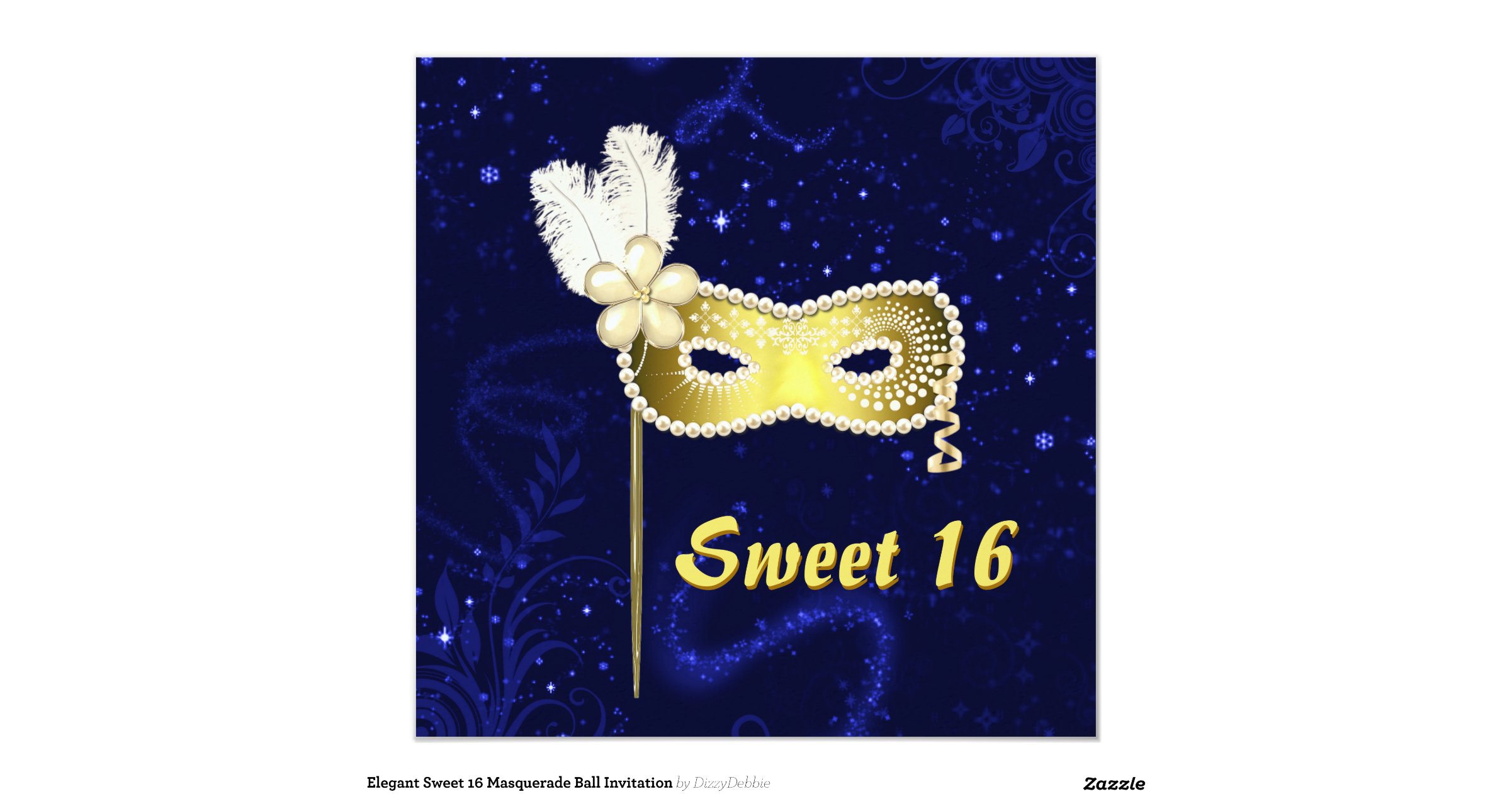 Elegant Sweet 16 Masquerade Ball Invitation