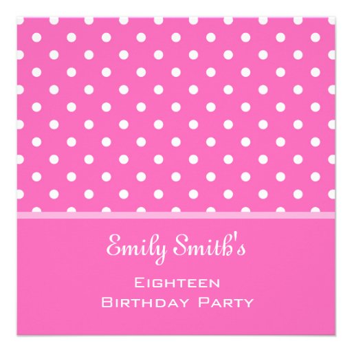 Elegant, sweet girly pink eighteen birthday party custom announcement