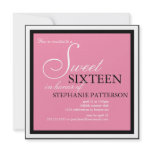 Elegant Sweet Sixteen Pink Invitation