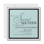 Elegant Sweet Sixteen Teal Invitation