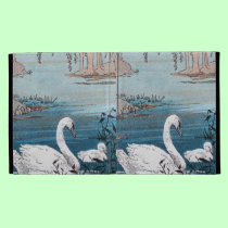 Elegant Swimming White Swan Baby Swan caseable cases