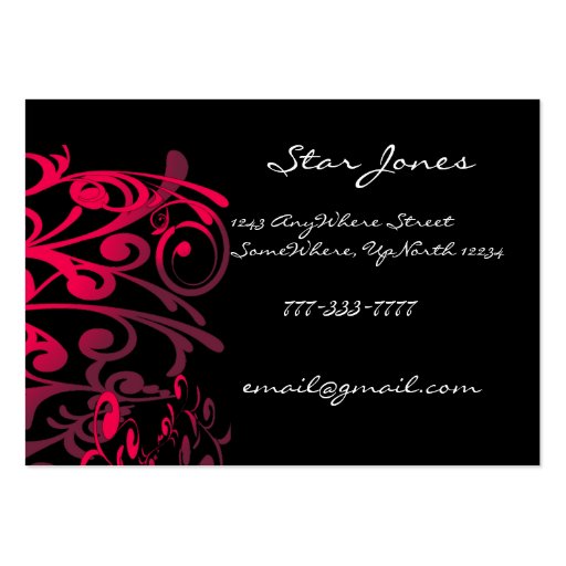 Elegant Swirl Business Card -Purple - (front side)