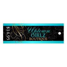 Elegant Swirl Fashion Accessory Boutique Hang Tags Business Cards
