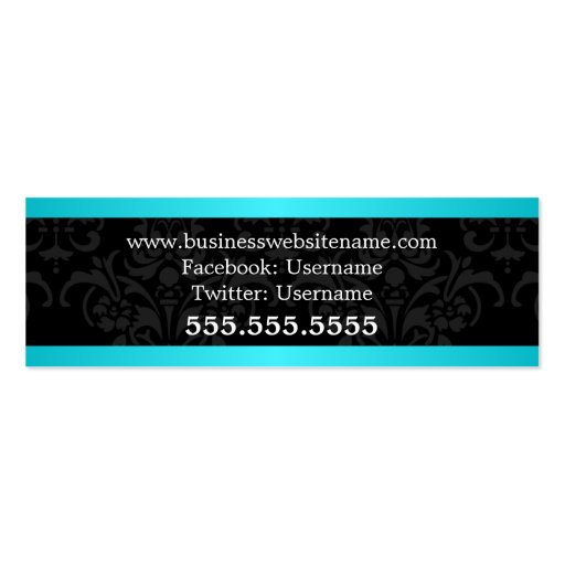 Elegant Swirl Fashion Accessory Boutique Hang Tags Business Cards (back side)