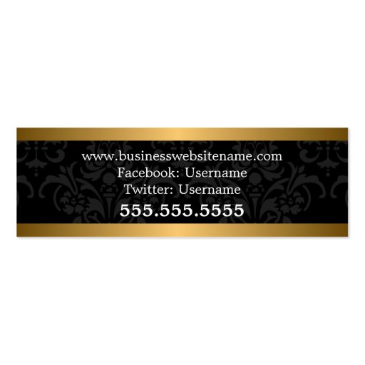 Elegant Swirl Fashion Accessory Boutique Hang Tags Business Card Template (back side)