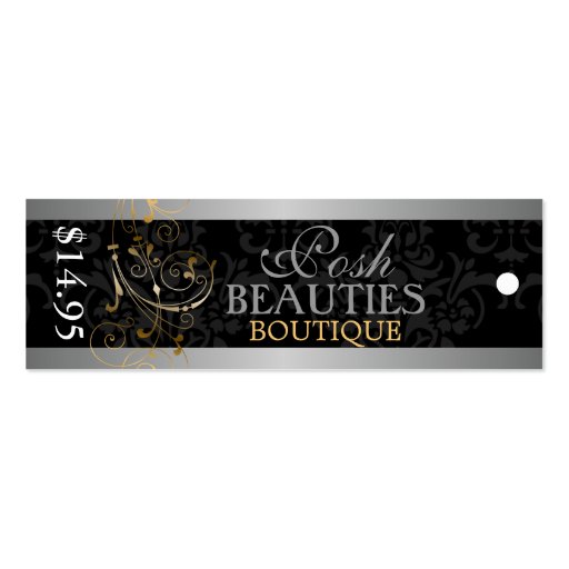 Elegant Swirl Fashion Accessory Boutique Hang Tags Business Card (front side)