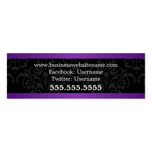 Elegant Swirl Fashion Accessory Boutique Hang Tags Business Card Template (back side)