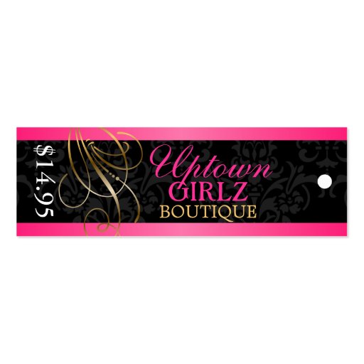 Elegant Swirl Fashion Accessory Boutique Hang Tags Business Cards (front side)