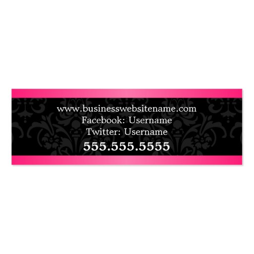 Elegant Swirl Fashion Accessory Boutique Hang Tags Business Cards (back side)