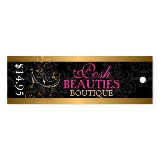 Elegant Swirl Fashion Accessory Boutique Hang Tags Business Card Template