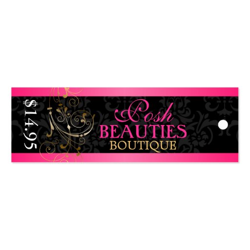 Elegant Swirl Fashion Accessory Boutique Hang Tags Business Card Template (front side)