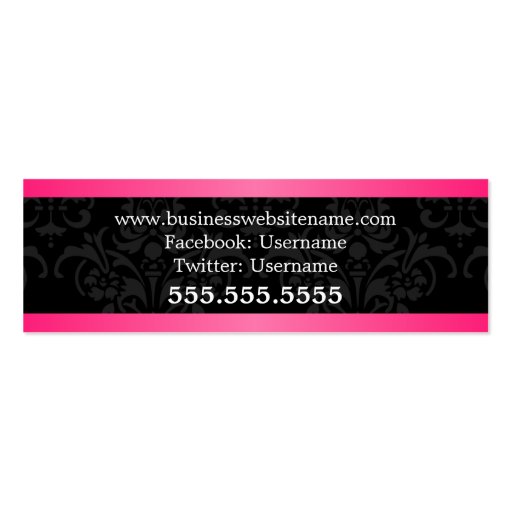 Elegant Swirl Fashion Accessory Boutique Hang Tags Business Card Template (back side)