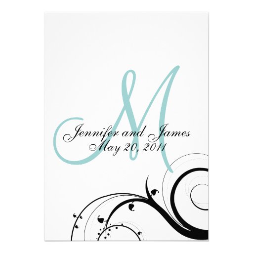 Elegant Swirl Monogram Wedding Invitation