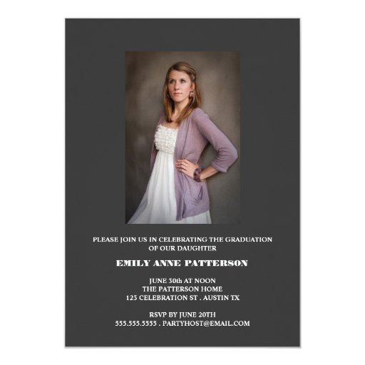 Elegant Swirl Photo Graduation Party Announcement