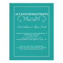 Elegant Swirl Turquoise Accommodations Card invitations