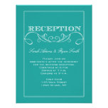Elegant Swirl Turquoise Reception Invitation