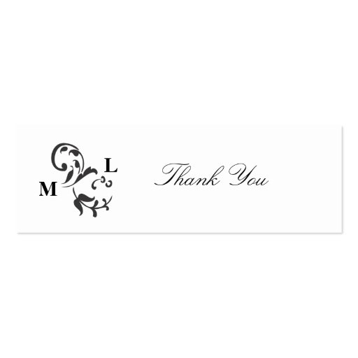 Elegant Swirl Wedding Favor Thank You Tags Business Card Template (front side)