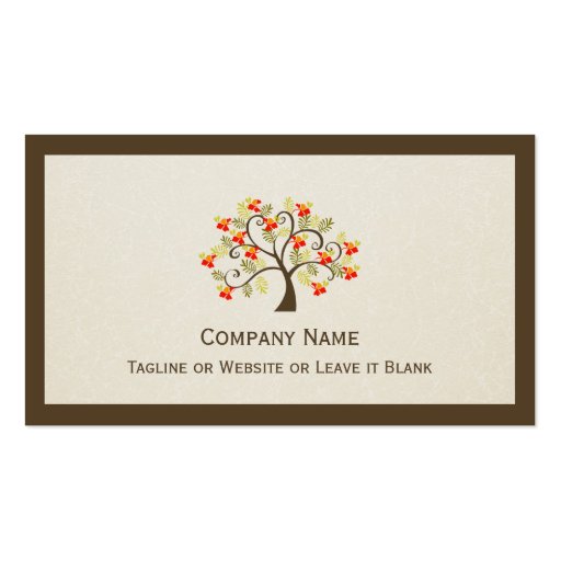 Elegant Swirl Whimsical Tree - Modern Professional Business Card Templates (back side)