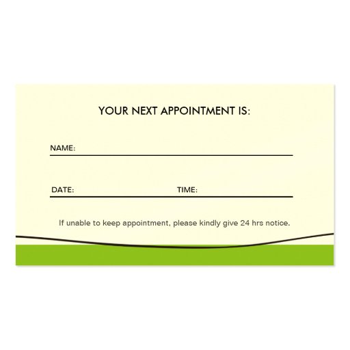 Elegant Swirl Wish Tree Symbol - Appointment Business Card Template (back side)