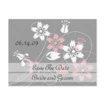 Elegant Swirls And Flowers Save The Date Postcards