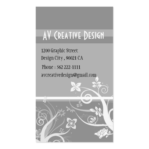 Elegant Swirls - Customized Business Card Templates (front side)