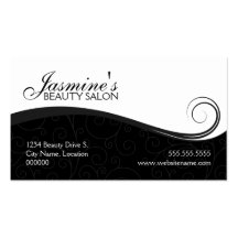 Elegant Swirls Salon Black Grey Business Cards