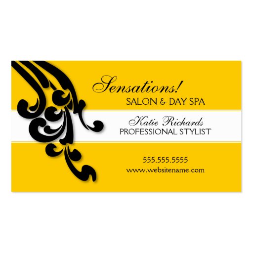 Elegant Swirls Salon Business Cards