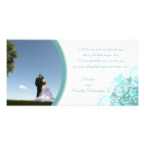 Elegant swirls wedding thank you photocard photo greeting card