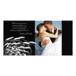 Elegant swirls wedding thank you photocard photo card template