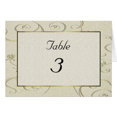 Elegant Table Number Card