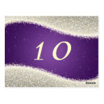 Elegant Table Number Dazzling Sparkles Purple Post Card