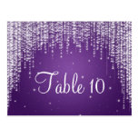 Elegant Table Number Night Dazzle Purple Post Cards
