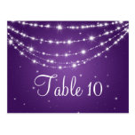 Elegant Table Number Sparkling Chain Purple Post Cards