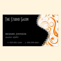 Elegant Tangerine Swirly Swirl Business Card business cards