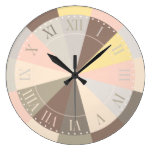Elegant Taupe and Muted Pastels Wallclock