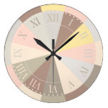 Elegant Taupe Pink and Green Traditional Wallclock