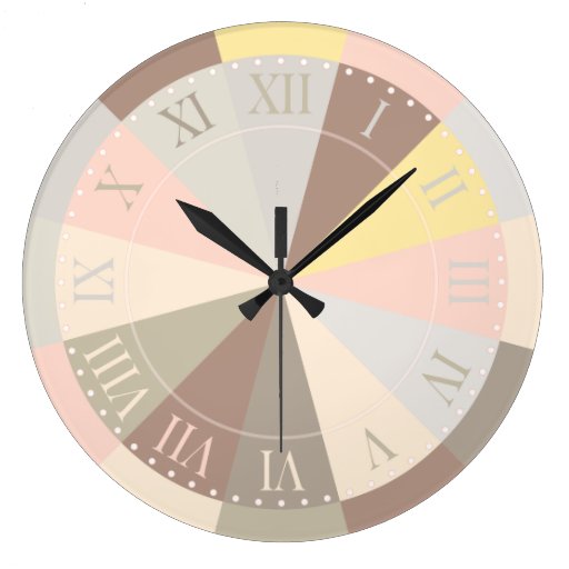 Elegant Taupe Pink and Green Traditional Wallclock