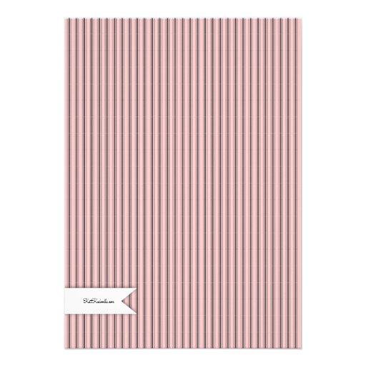 Elegant Tea Ticking Stripe Baby Shower Tea Party Personalized Invites