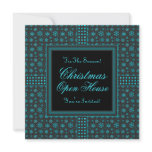 Elegant Teal and Black Christmas Party Personalized Announcement